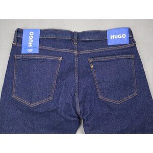 New Hugo Boss Zane‎ Skinny Straight Mens Size 36x32 Dark Wash Blue Stretch